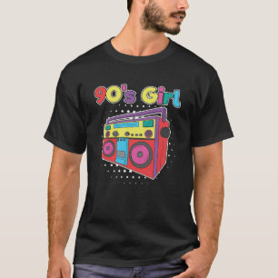 T-shirt 90 s Fille Cassette Lecteur Bande Boombox Radio