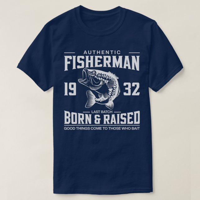 T-shirt 90e anniversaire 1932 Pêcheurs Tee - shirts Nés &  (Design devant)