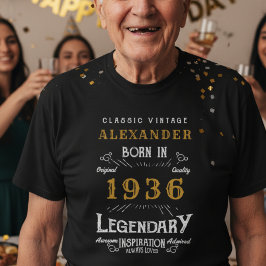 T-shirt 90e anniversaire Ajoutez votre nom Né 1936 Légenda