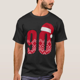 T-shirt 90e anniversaire de Noël Quatre-vingt-dix