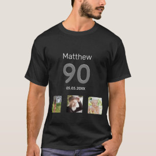 T-shirt 90e anniversaire photo monogramme mec
