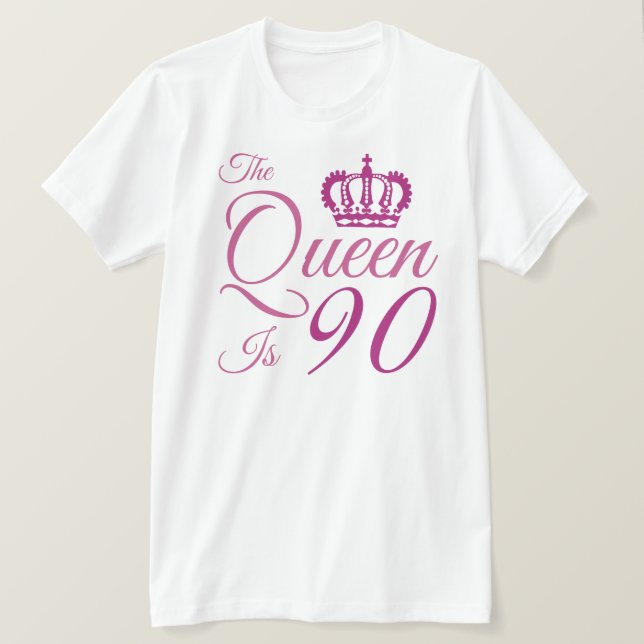 T-shirt 90e anniversaire Reine (Design devant)