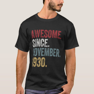 T-shirt 90E Anniversaire S Depuis Novembre 1930 90 Ans G