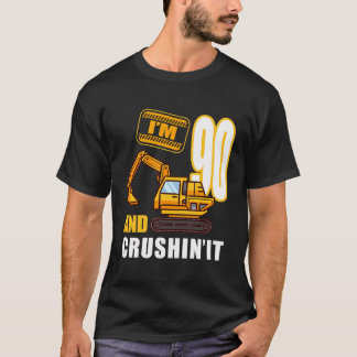 T-shirt 90E Anniversaire Véhicules Excavateur de construct