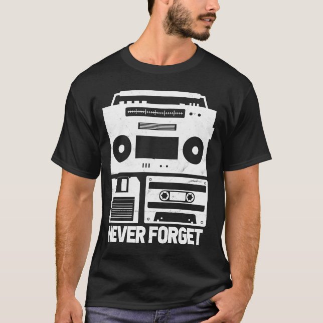 T-shirt 90s 90's Disquette Disquette Cassette Musique Retr (Devant)