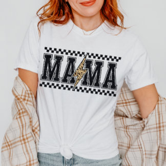 T-shirt 90s Automne Rétro Maman À damiers Maman