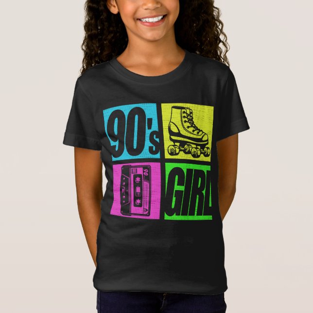 T-Shirt 90s Girl 1990s Fashion 90 Theme Party 90s (Devant)