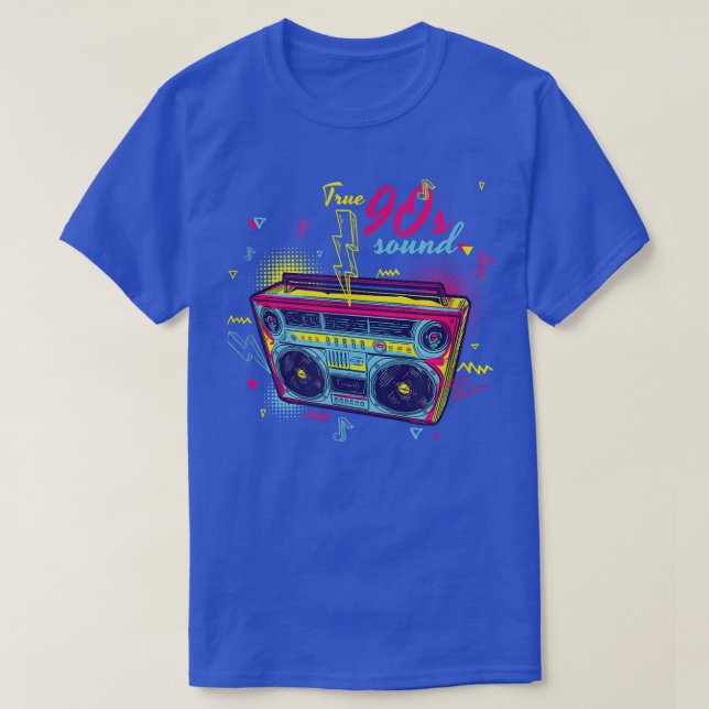 T-shirt 90s Musique Ghetto Blaster Nostalgie (Design devant)