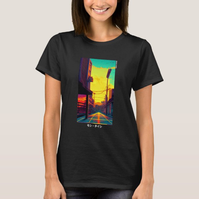 T-shirt 90's Retro Synthwave Japanese Vaporwave Otaku Aest (Devant)
