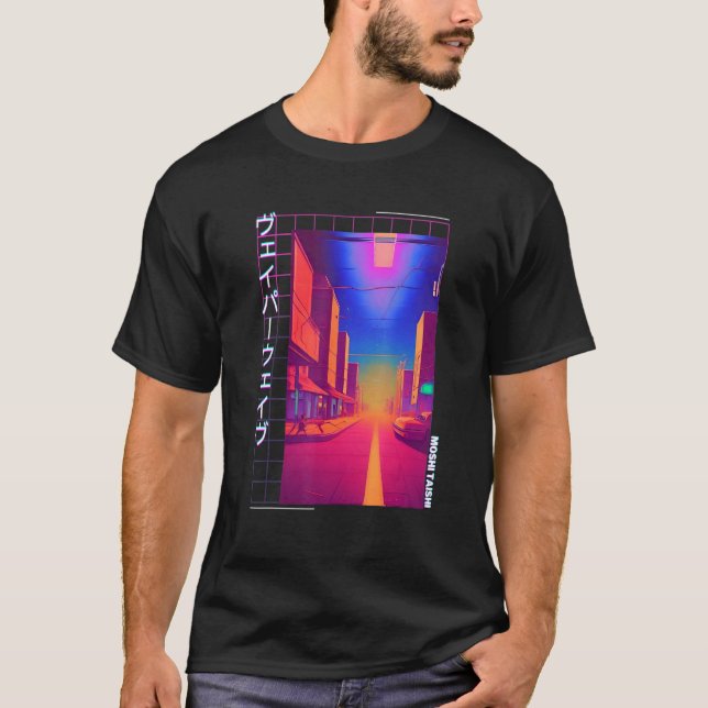 T-shirt 90's Retro Synthwave Japanese Vaporwave Otaku Aest (Devant)