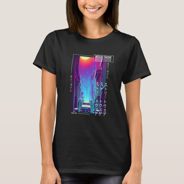 T-shirt 90's Retro Synthwave Japanese Vaporwave Otaku Aest (Devant)