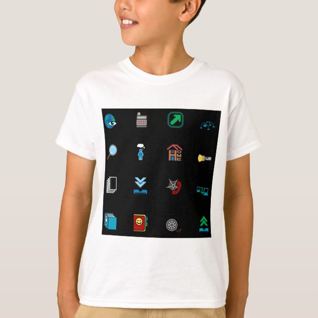 T-shirt 90s Retro Tech and Web Icon Pattern (Devant)