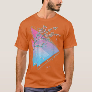 T-shirt 90s Sakura Japon Fleur Japonaise Vaporwave Cerise