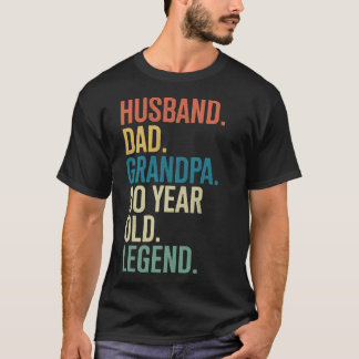T-shirt 90th Birthday Husband Dad Grandpa Year Old Legend