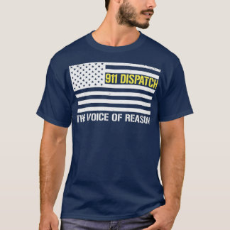 T-shirt 911 Dispatch La Mince Ligne Gold Dispatcher Shirt