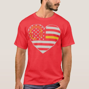 T-shirt 911 Dispatcher Coeur de chemise Drapeau américain 