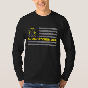 T-shirt 911 Dispatcher Papa Drapeau américain Distressed G