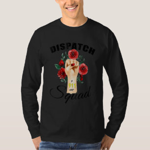 T-shirt 911 Dispatcher Usa Drapeau mince ligne jaune