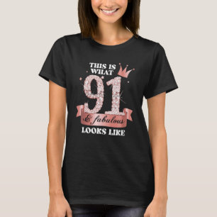 T-shirt 91 & Fabulous I Black Peach Party Group Candid Pho