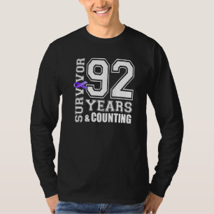 T-shirt 92 Ans Survivant Je Porte Violet Ribbon Lupus Awar