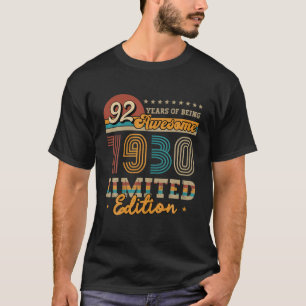 T-shirt 92 ans Vintage 1930 Edition Limitée Idée cadeau 9