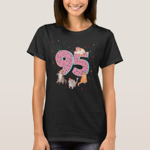 T-shirt 95 Anniversaire Cute Cats Animal de compagnie 95e