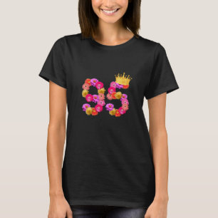 T-shirt 95 Ans Flower Crown Son 95e Birt