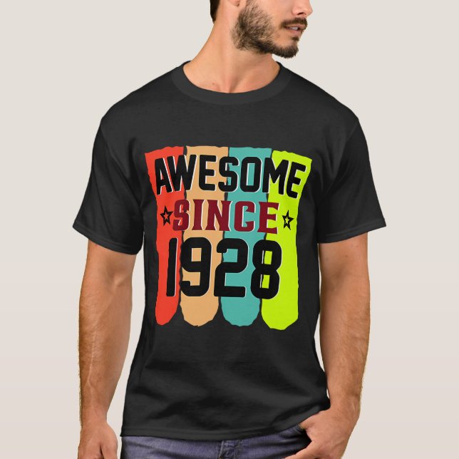T-shirt 95 ans Vintage 1928 95e anniversaire (Devant)