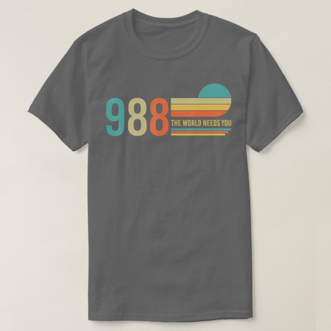 T-shirt 988 Hotline Le monde a besoin de vous Mental Retro (Design devant)