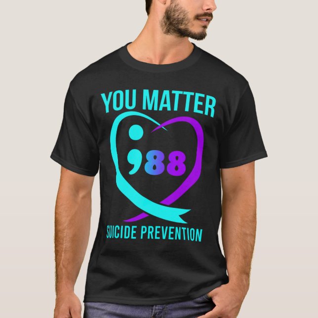 T-shirt 988 Sensibilisation à la prévention du suicide (Devant)
