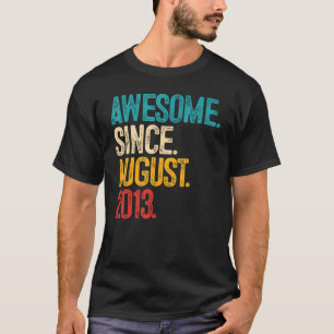 T-shirt 9 Ancien Awesome depuis août 2013 9e Anniversaire