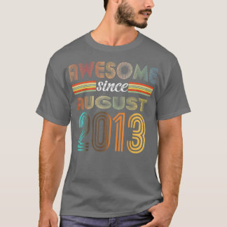 T-shirt 9 Ancien Awesome depuis août 2013 9e Anniversaire 