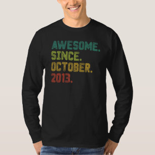 T-shirt 9 Ancien Awesome depuis Octobre 2013 9e Anniversai