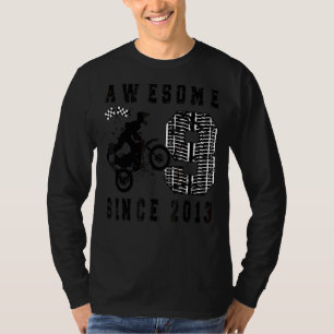T-shirt 9 Anniversaire Fête Motocross Dirt Bike Boy Né dan