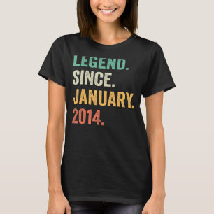 T-shirt 9 Ans 9e Anniversaire Légende Garçon Depuis Janvie