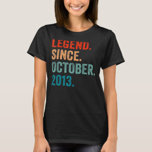 T-shirt 9 Ans 9e Anniversaire Légende Garçon depuis Octobr