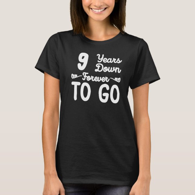 T-shirt 9 ans à jamais aller 9e anniversaire de mariage (Devant)