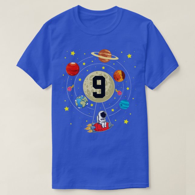 T-shirt 9 ans Anniversaire Cadeaux de garçon Astronaut 9e  (Design devant)