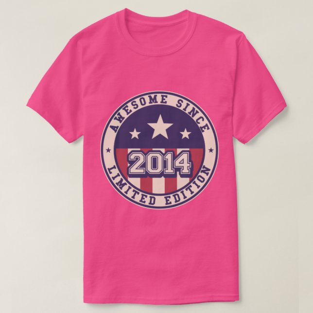 T-shirt 9 ans Awesome depuis 2014 9e anniversaire (Design devant)