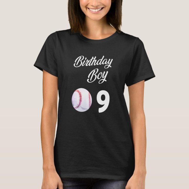 T-shirt 9 Ans Baseball Anniversaire Fête Garçons Enfants N (Devant)