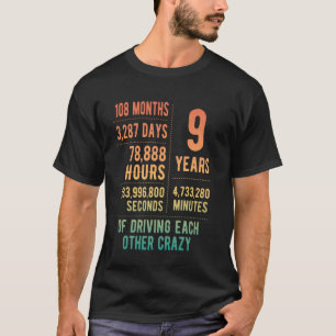 T-shirt 9 Ans de Mariage Drôle 9ème Anniversaire de Mariag