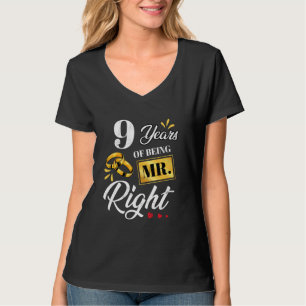T-shirt 9 Ans D'Être M. Right Funny Couples Mariage A