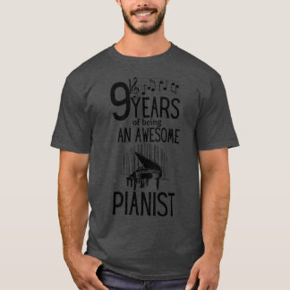 T-shirt 9 ans d'être un pianiste génial (2)