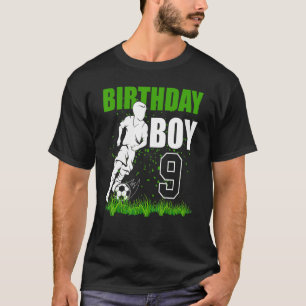 T-shirt 9 Ans Football Anniversaire Thème 9ème Pour Bo