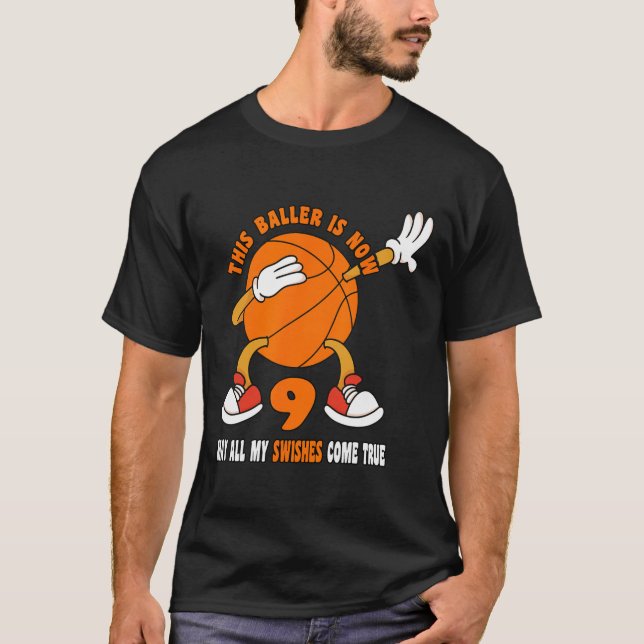 T-shirt 9 ans Joyeux 9e anniversaire Bysketbyll 9e anniver (Devant)