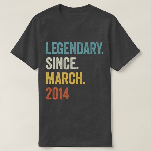 T-shirt 9 ans légendaire depuis mars 2014 9e anniversaire2 (Design devant)