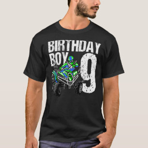 T-shirt 9 Ans Quad Anniversaire Thème Fête Atv 4 Roue