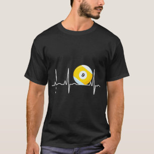 T-shirt 9 Ball Heartbeat - Pool Player Neuf Ball Heartbeat