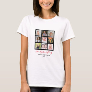 T-shirt 9 Collage de photos de famille Nom de famille