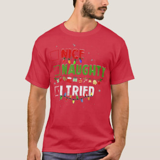 T-shirt 9 Fantastiques feux de pyjama de Noël Nice Naughty